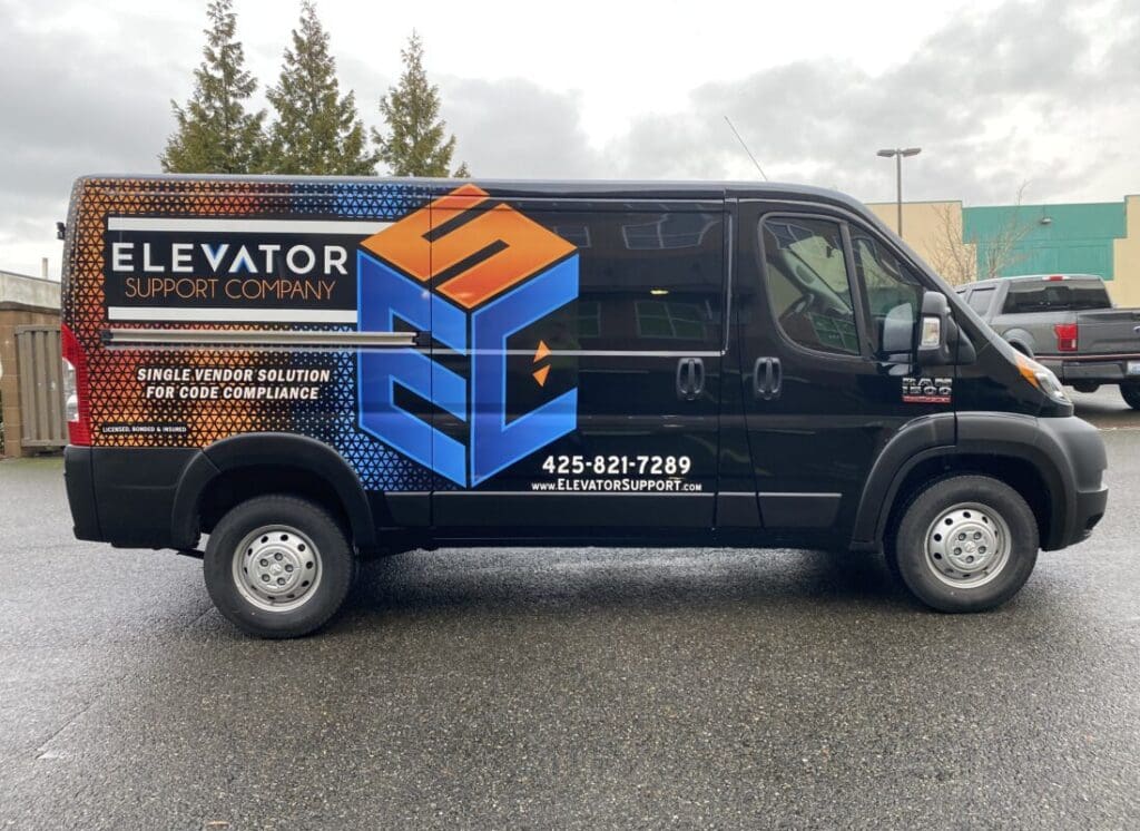 Elevator Support Company Vehicle Wrap