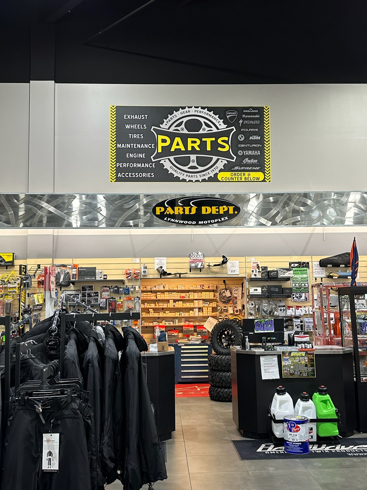 Lynnwood Motoplex parts-area wall graphics